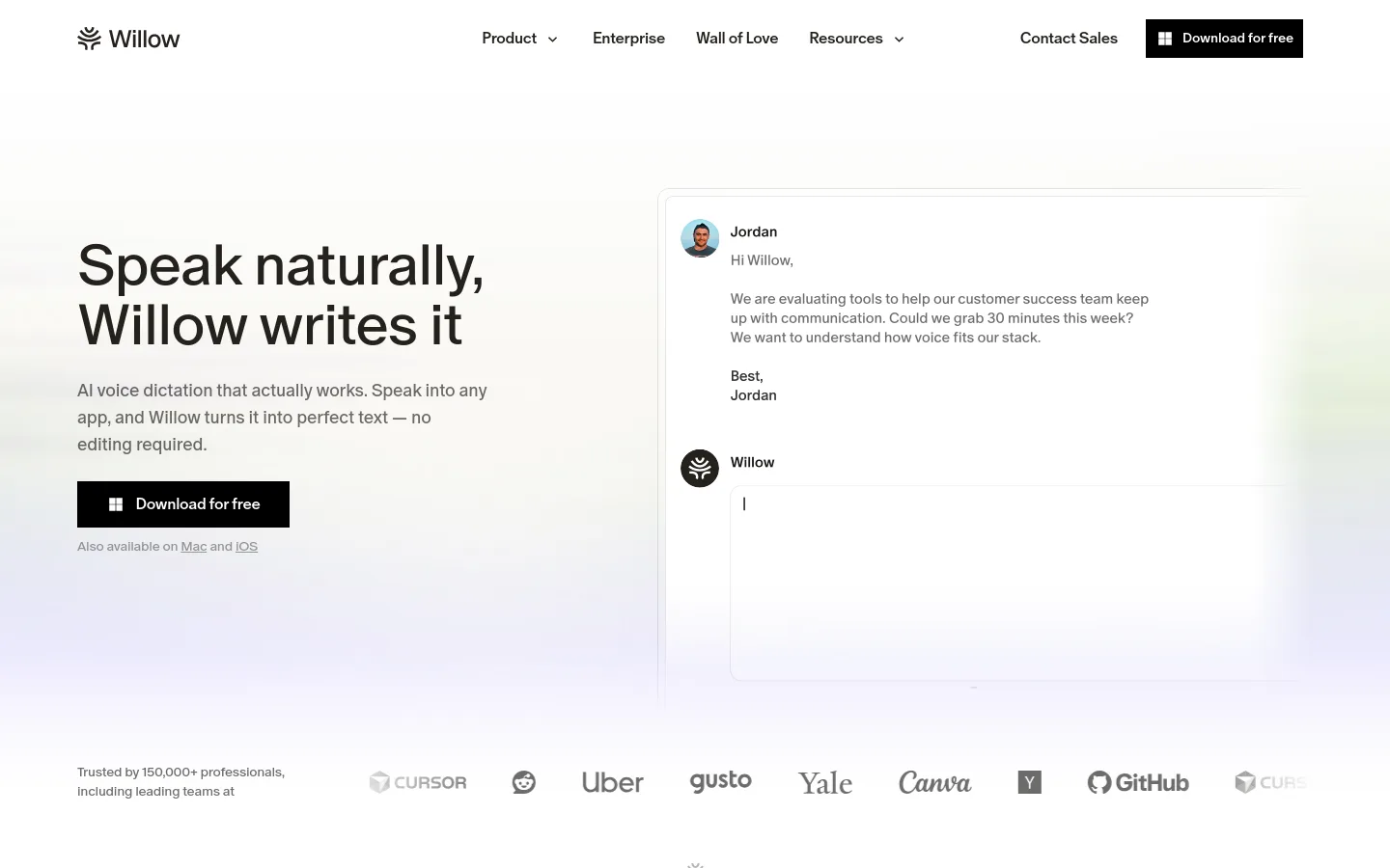 Willow product screenshot
