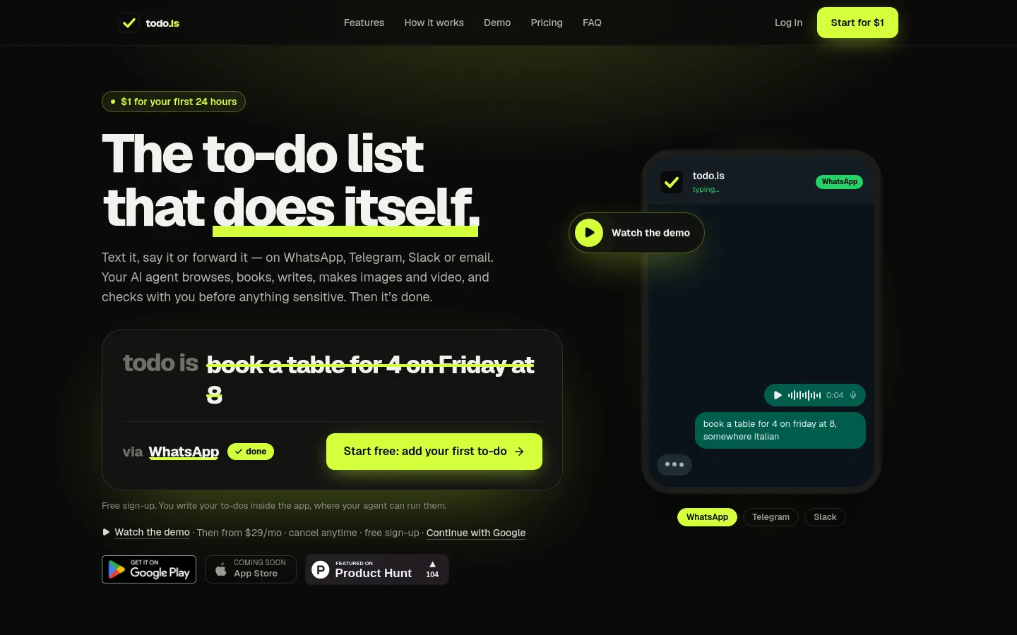 todo.is product screenshot