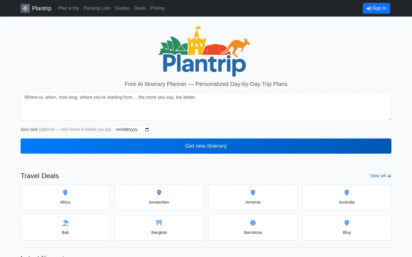 Plantrip product screenshot