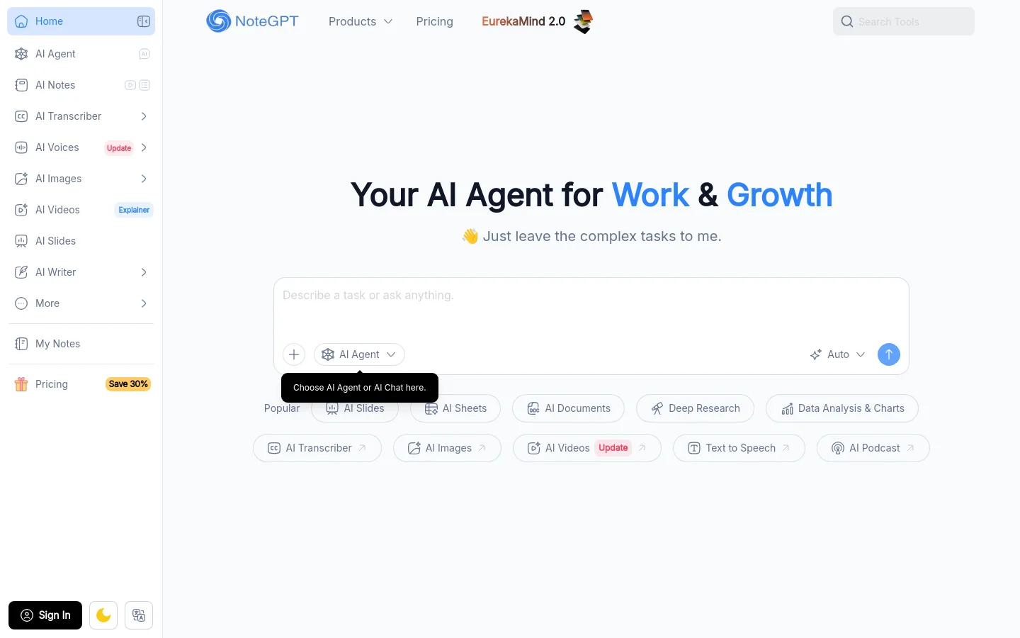 NoteGPT product screenshot