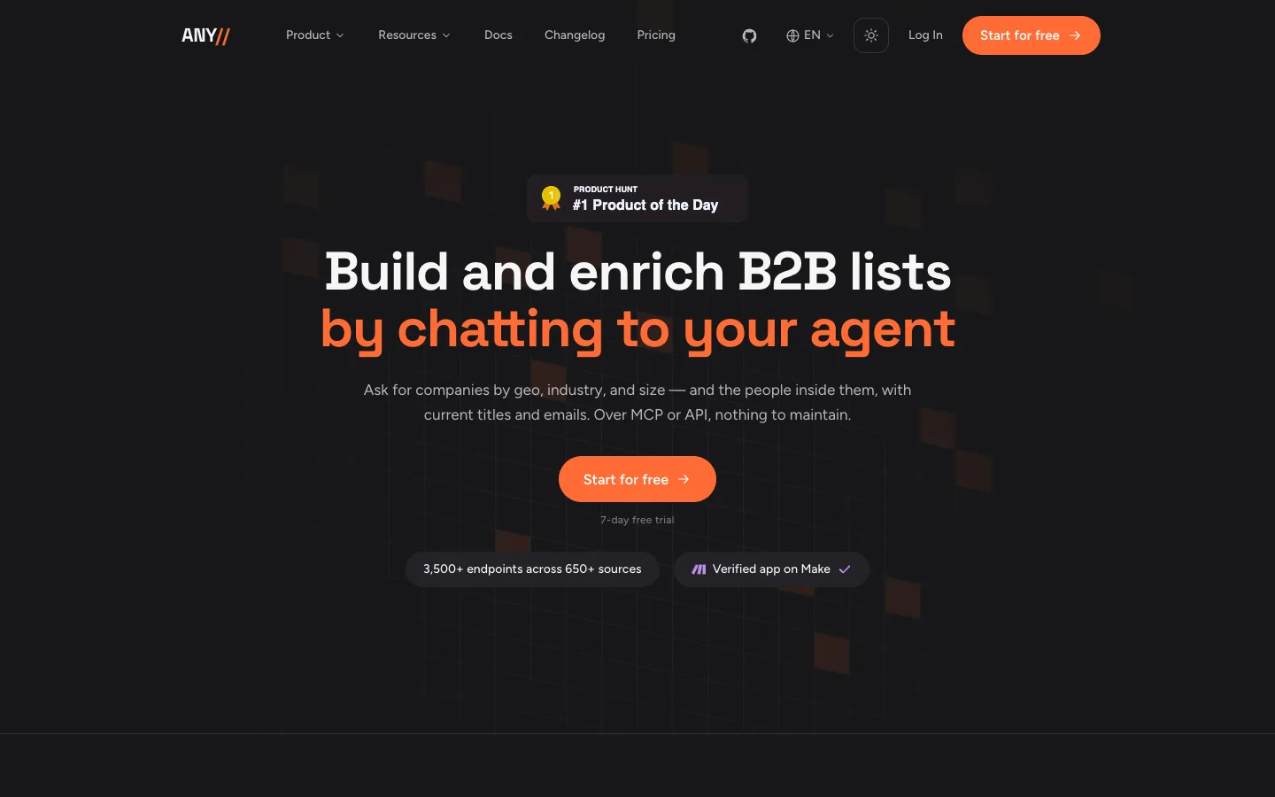 Anysite product screenshot