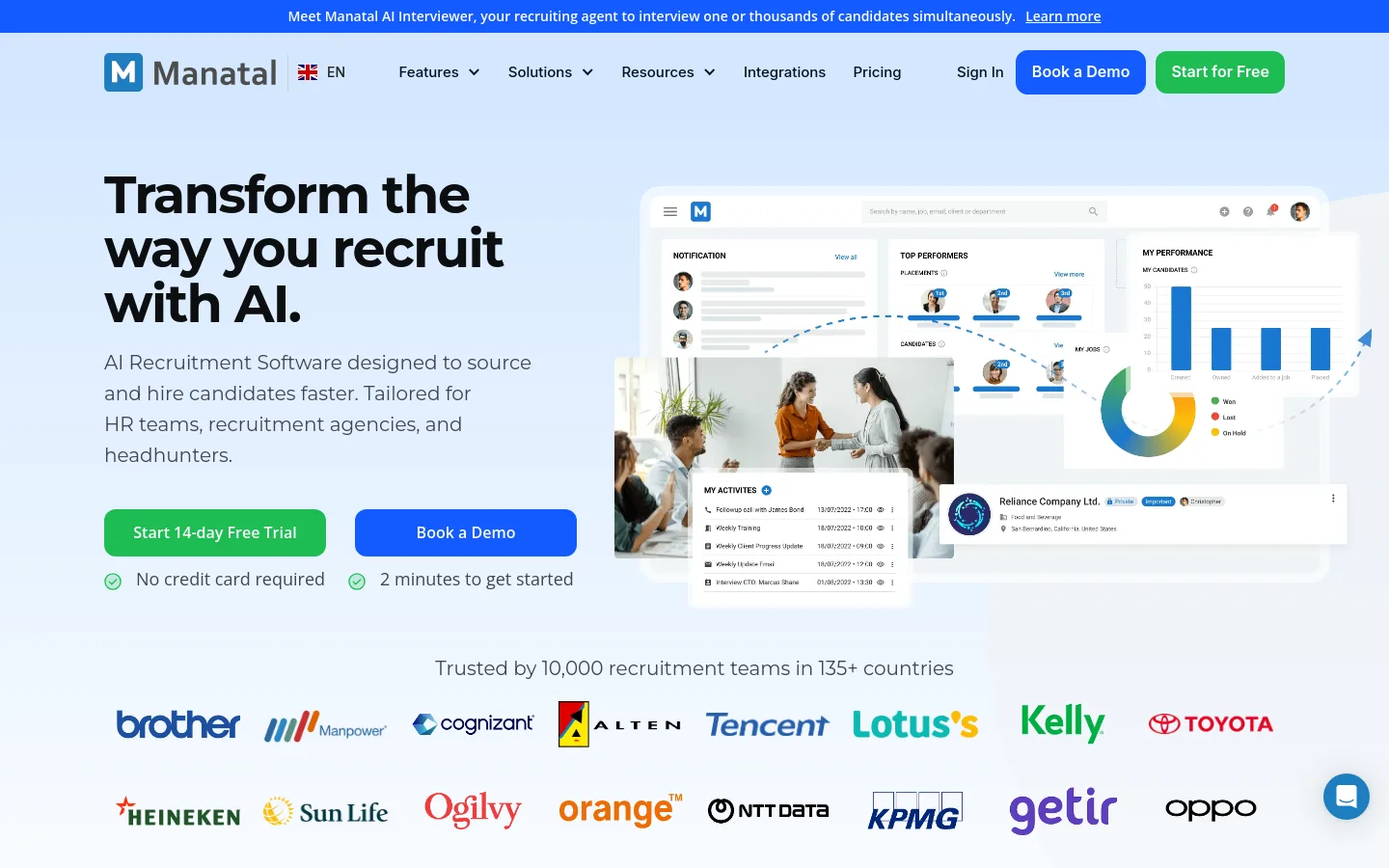 Manatal product screenshot