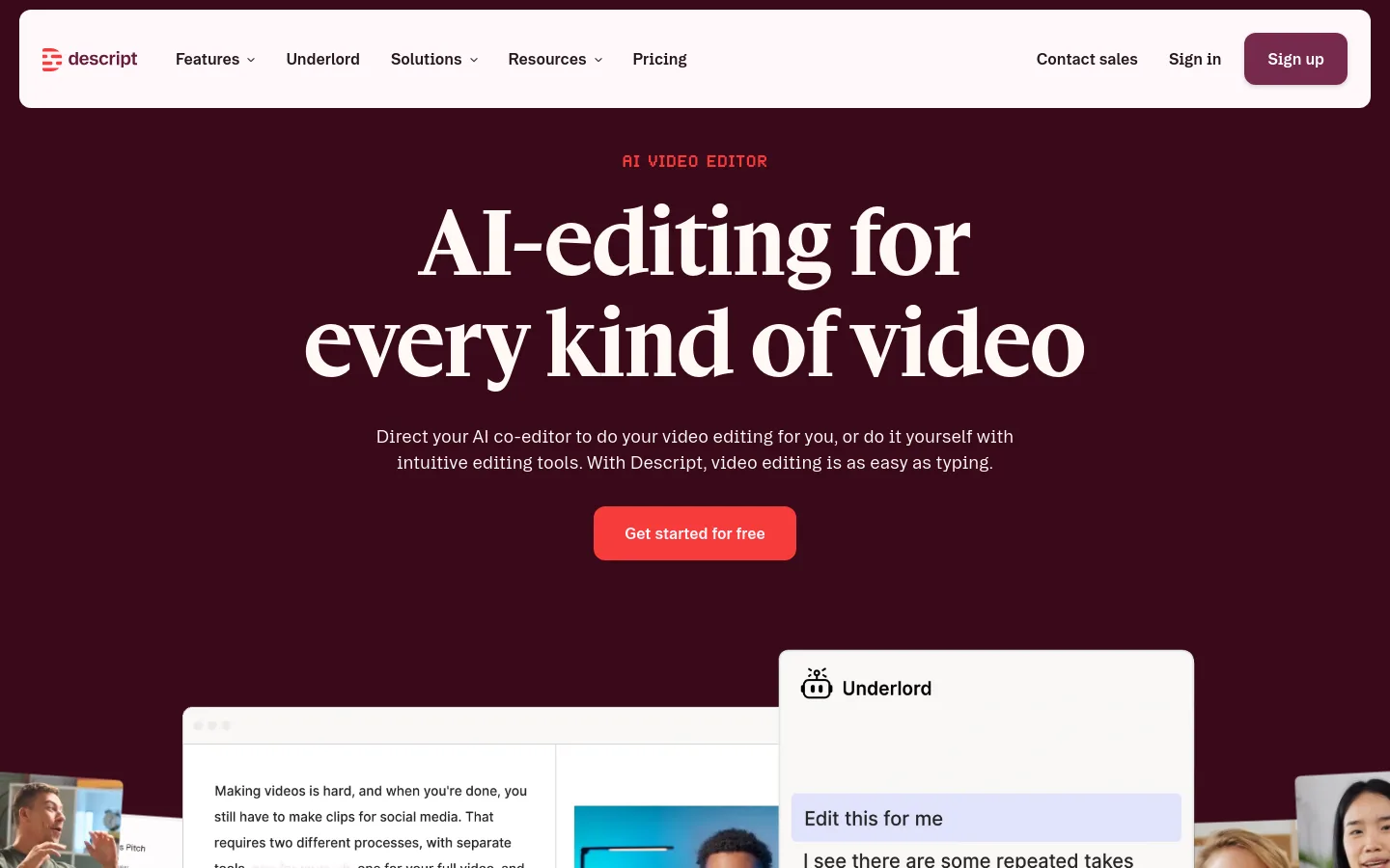 Descript product screenshot