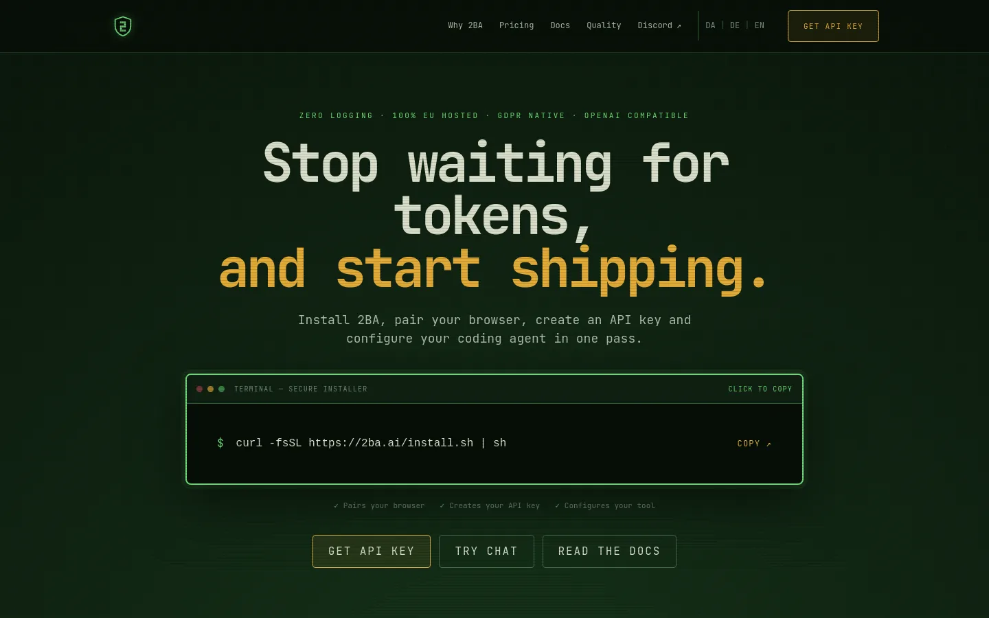 2BA.AI product screenshot