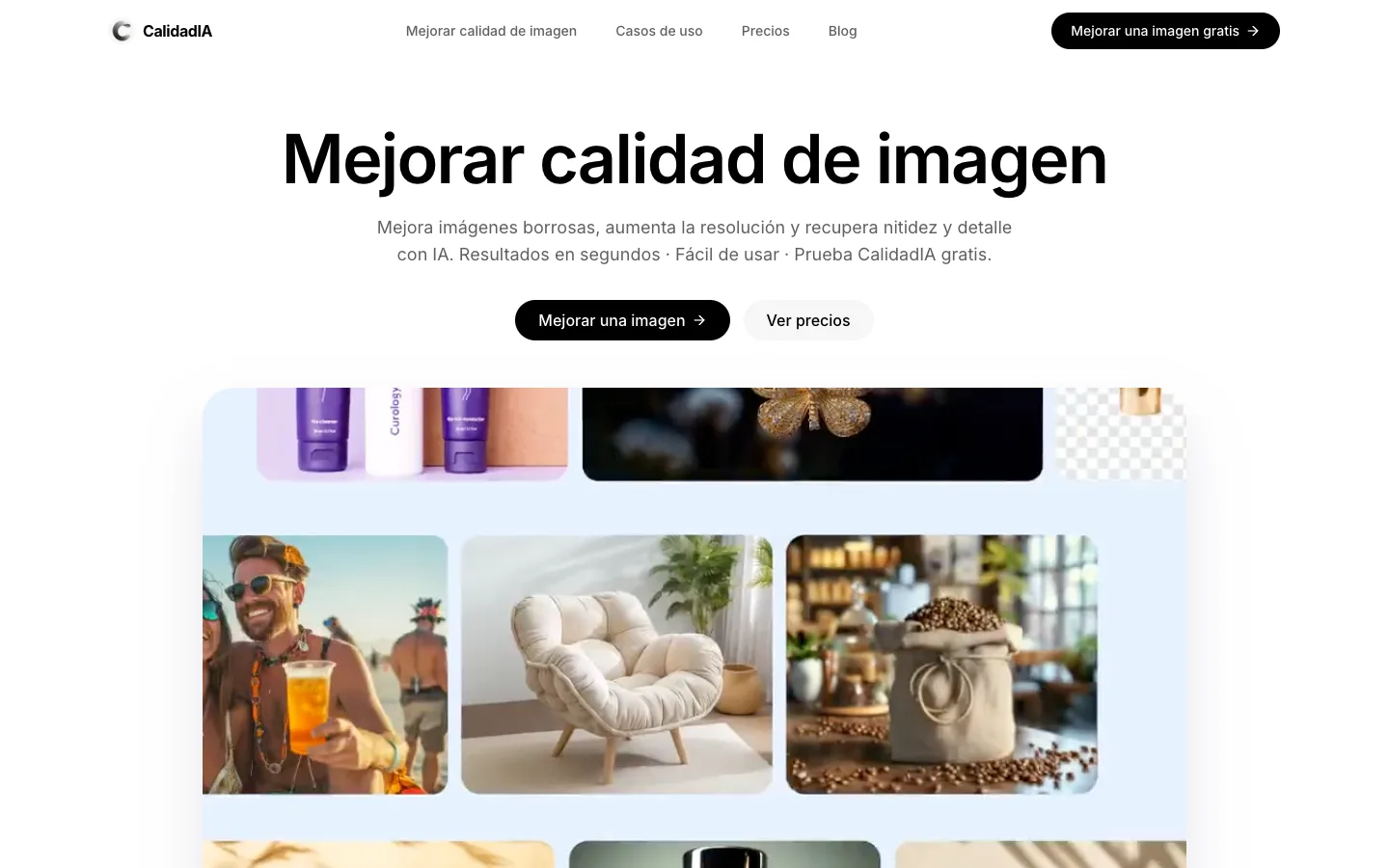 CalidadIA website homepage at the last check