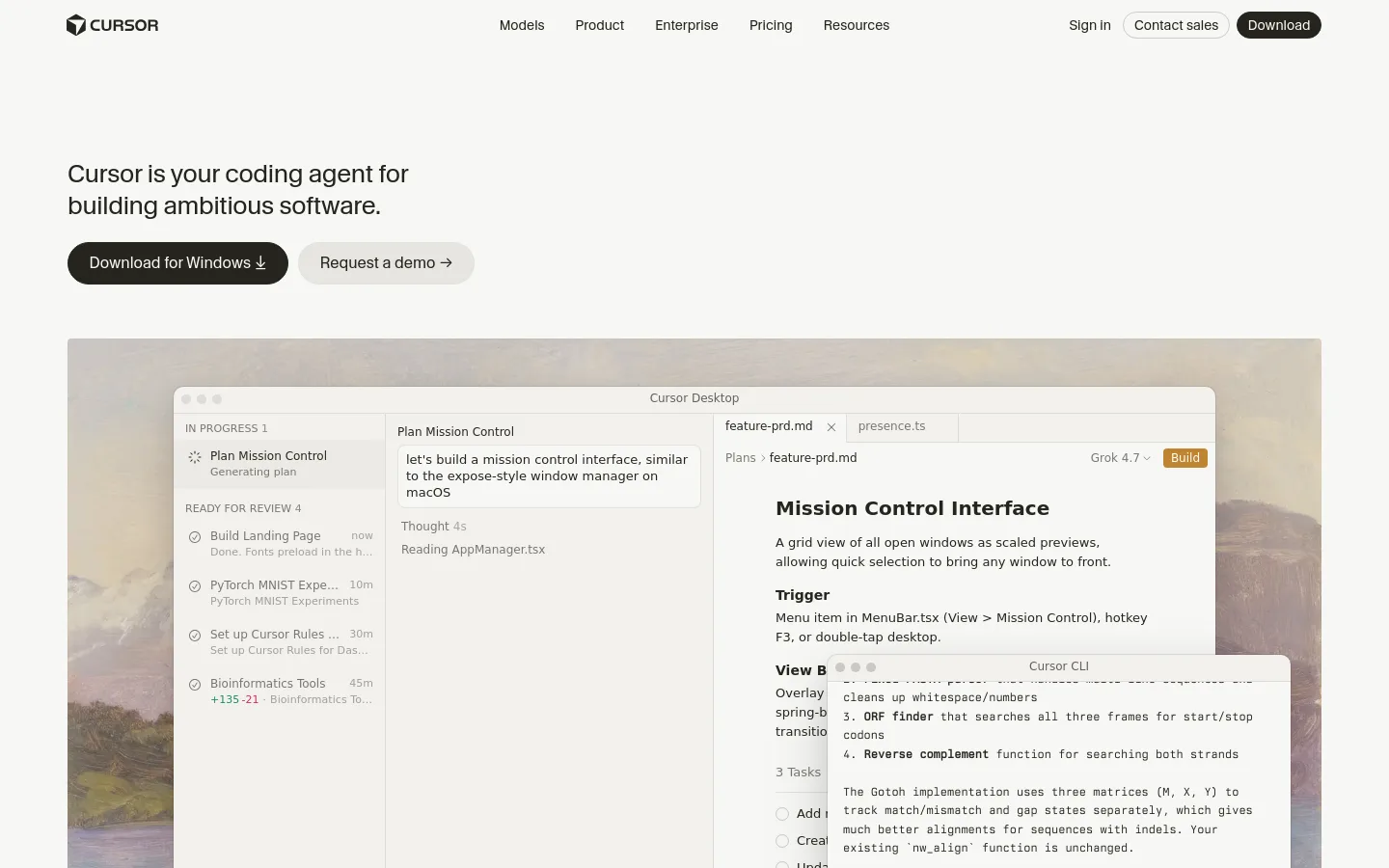 Cursor product screenshot