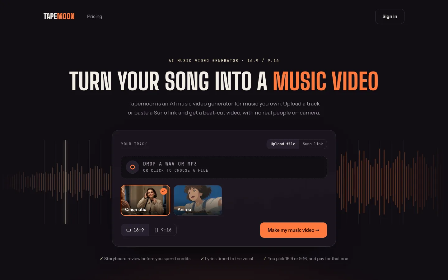 Tapemoon product screenshot