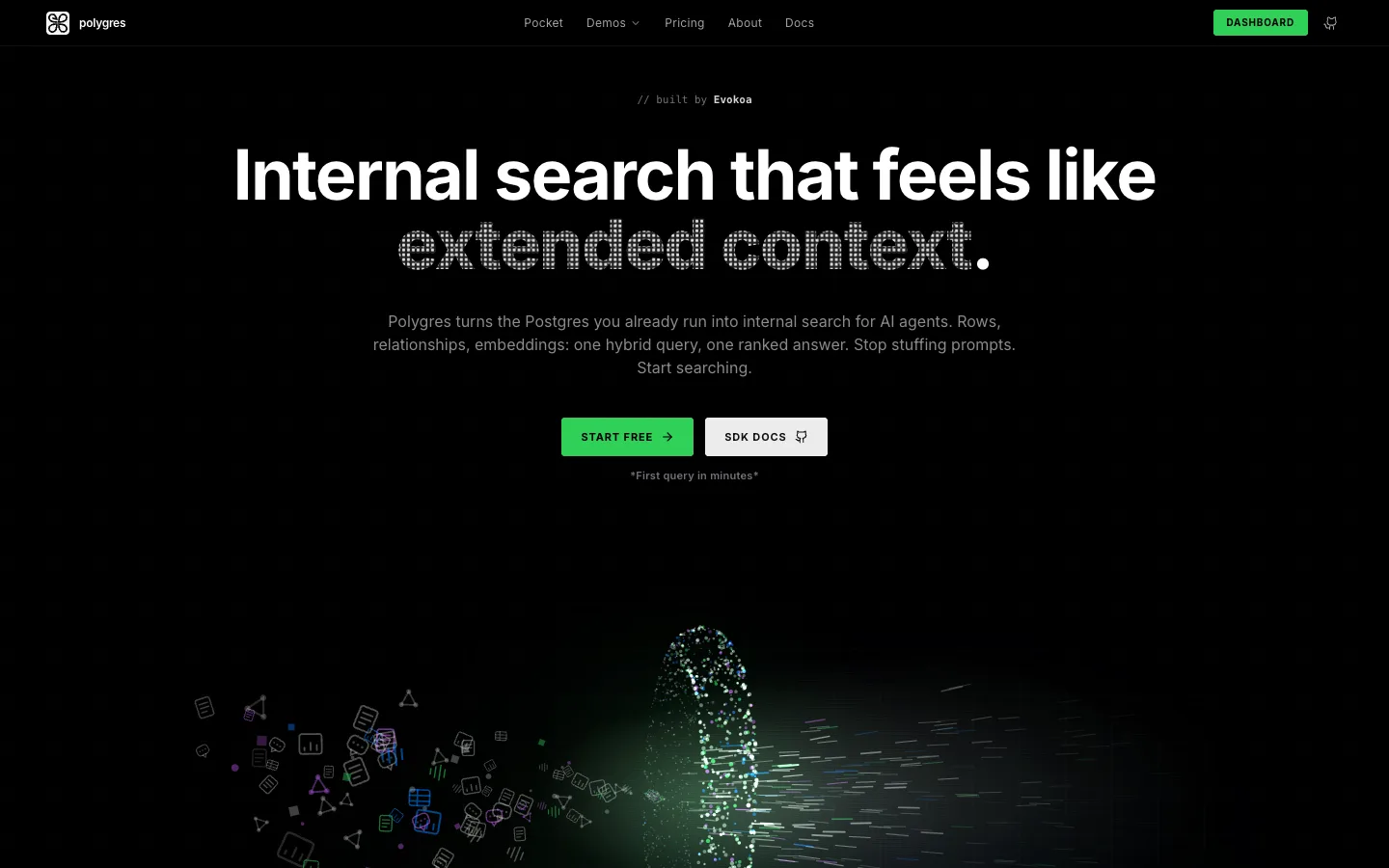 Polygres website homepage at the last check