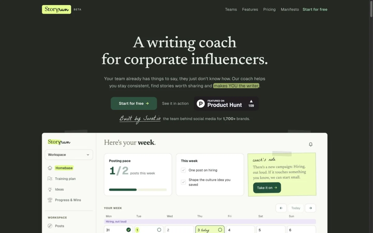thestory.run product screenshot