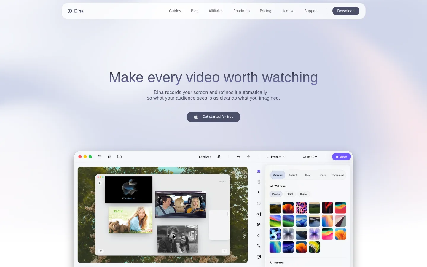 Dina product screenshot