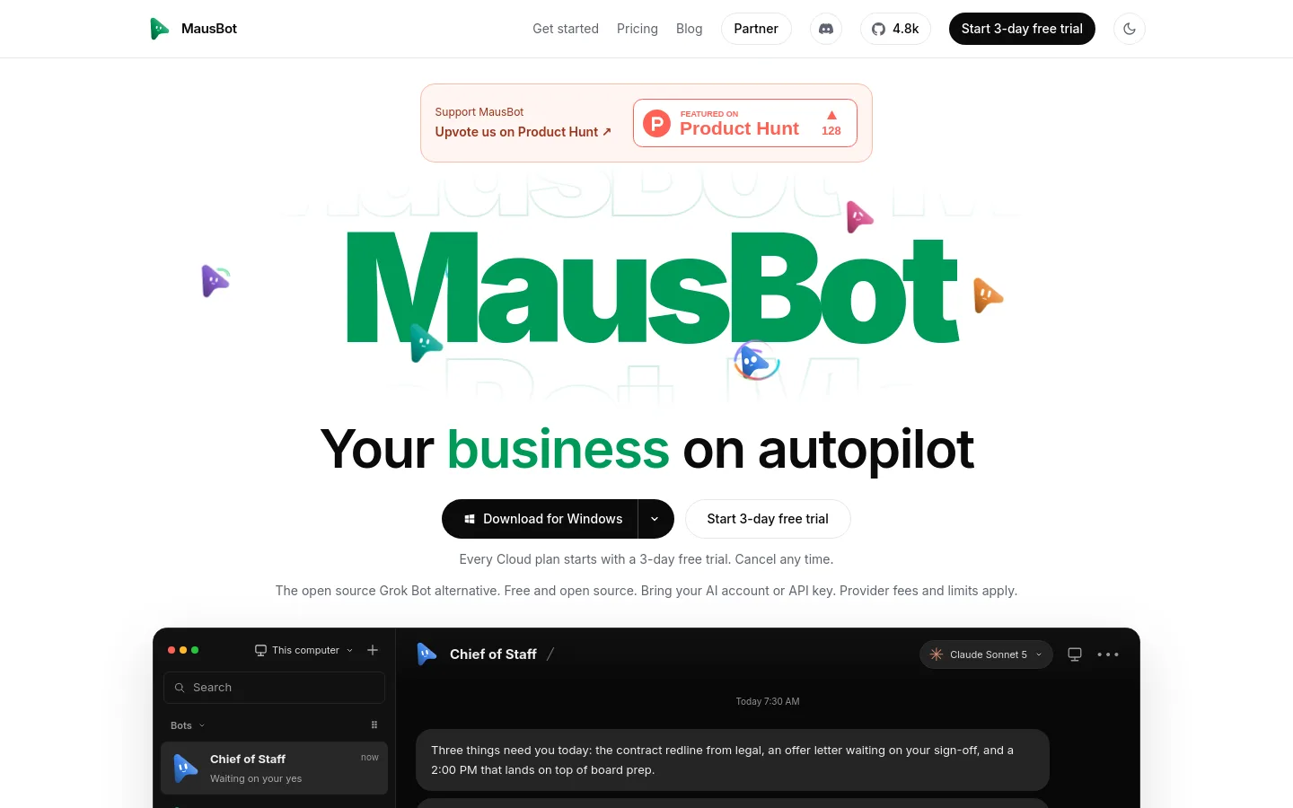 MausBot product screenshot