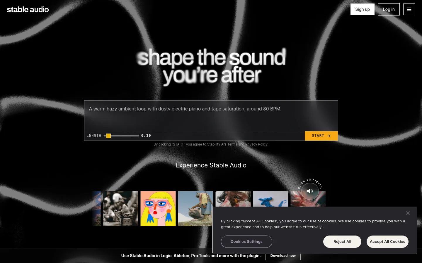 Stable Audio product screenshot