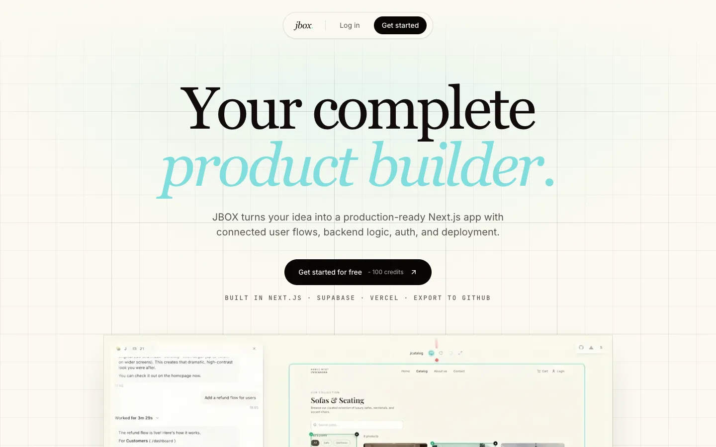 JBOX website homepage at the last check