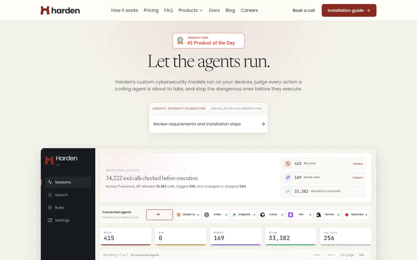 Harden product screenshot