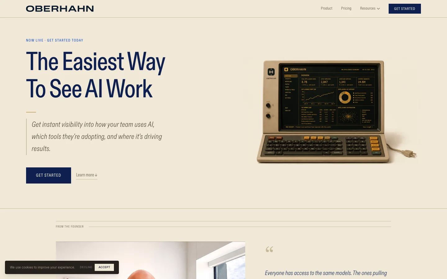 Oberhahn website homepage at the last check