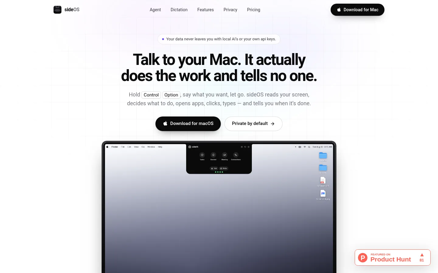 sideOS product screenshot