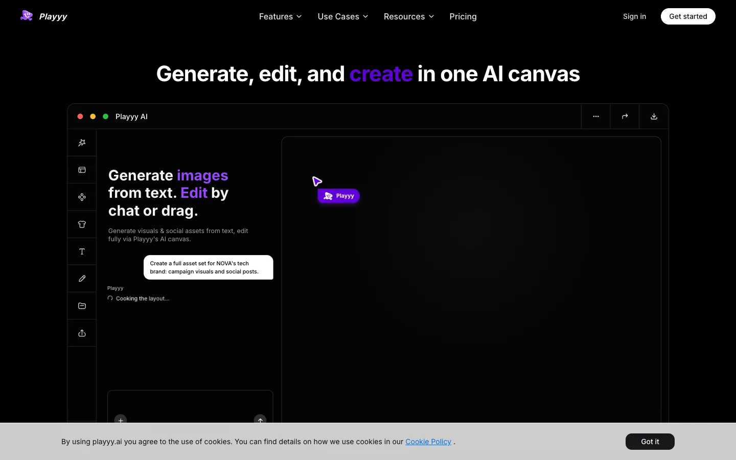 Playyy website homepage at the last check