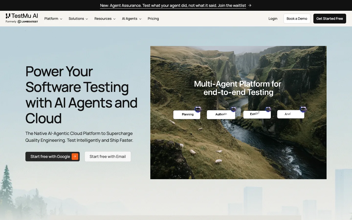 TestMu AI website homepage at the last check