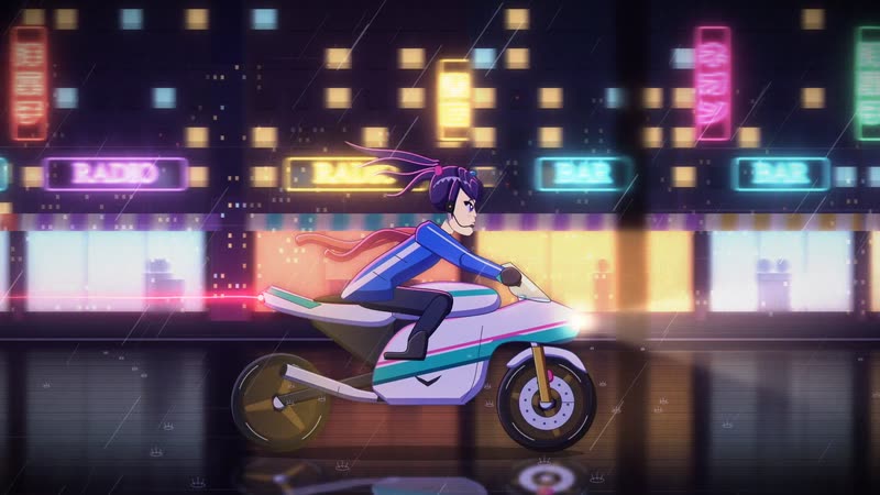 80s Cel Anime style: City Lights, 1987