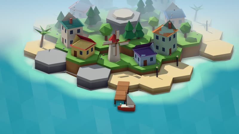 Low-poly Isometric Island style: The Island That Grew