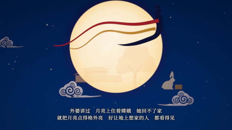Paper-cut Lightbox style: A Mooncake's Longing
