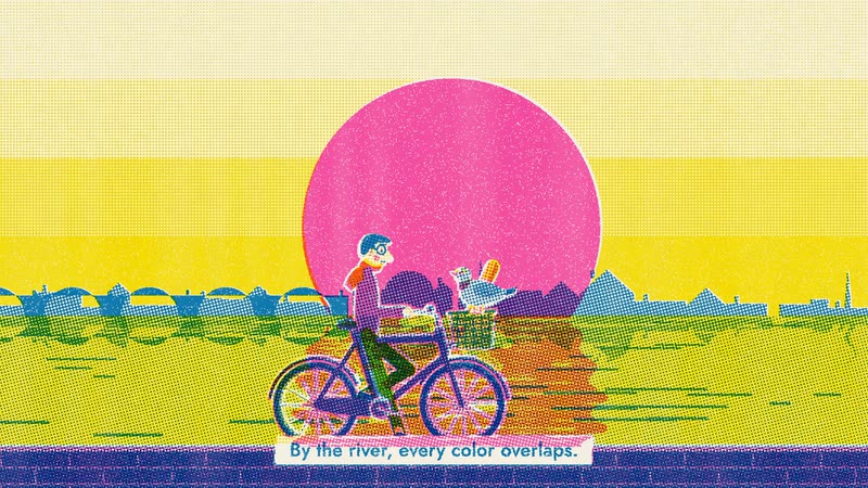 Risograph Print style: Sunday Ride
