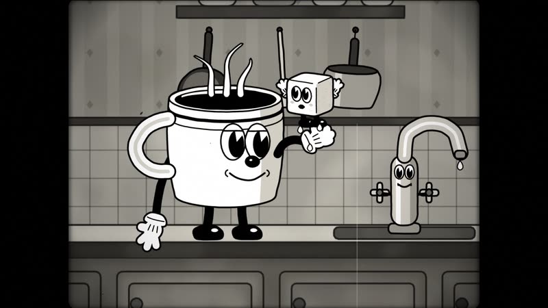 1930s Rubber Hose Cartoon style: Coffee Cup Chase