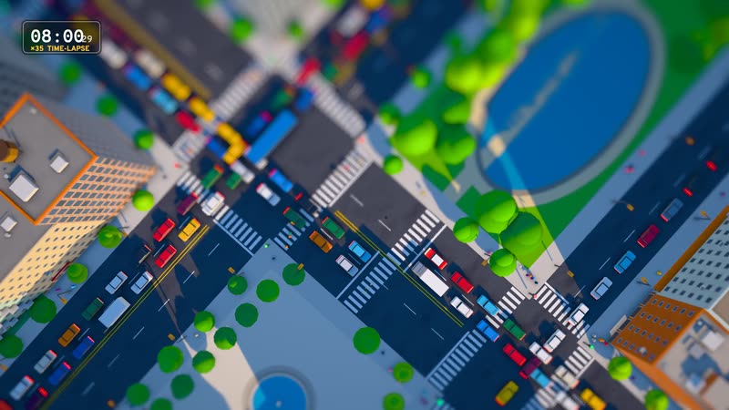Tilt-Shift Miniature style: Toy Town Rush Hour